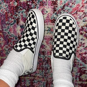 Slip-on checkerboard vans, great condition
